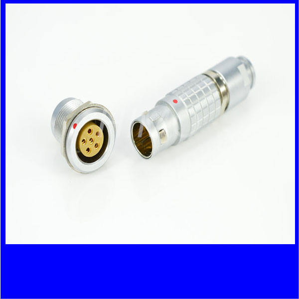 Push pull self-locing 6pin lemo circular connector FGG EGG